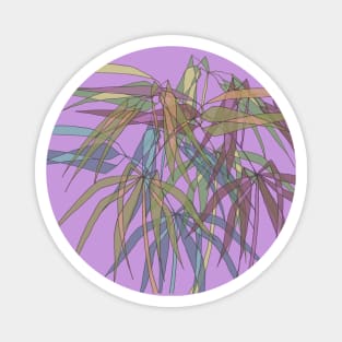 Bamboo Leaves - Multycolor on Soft Purple Magnet